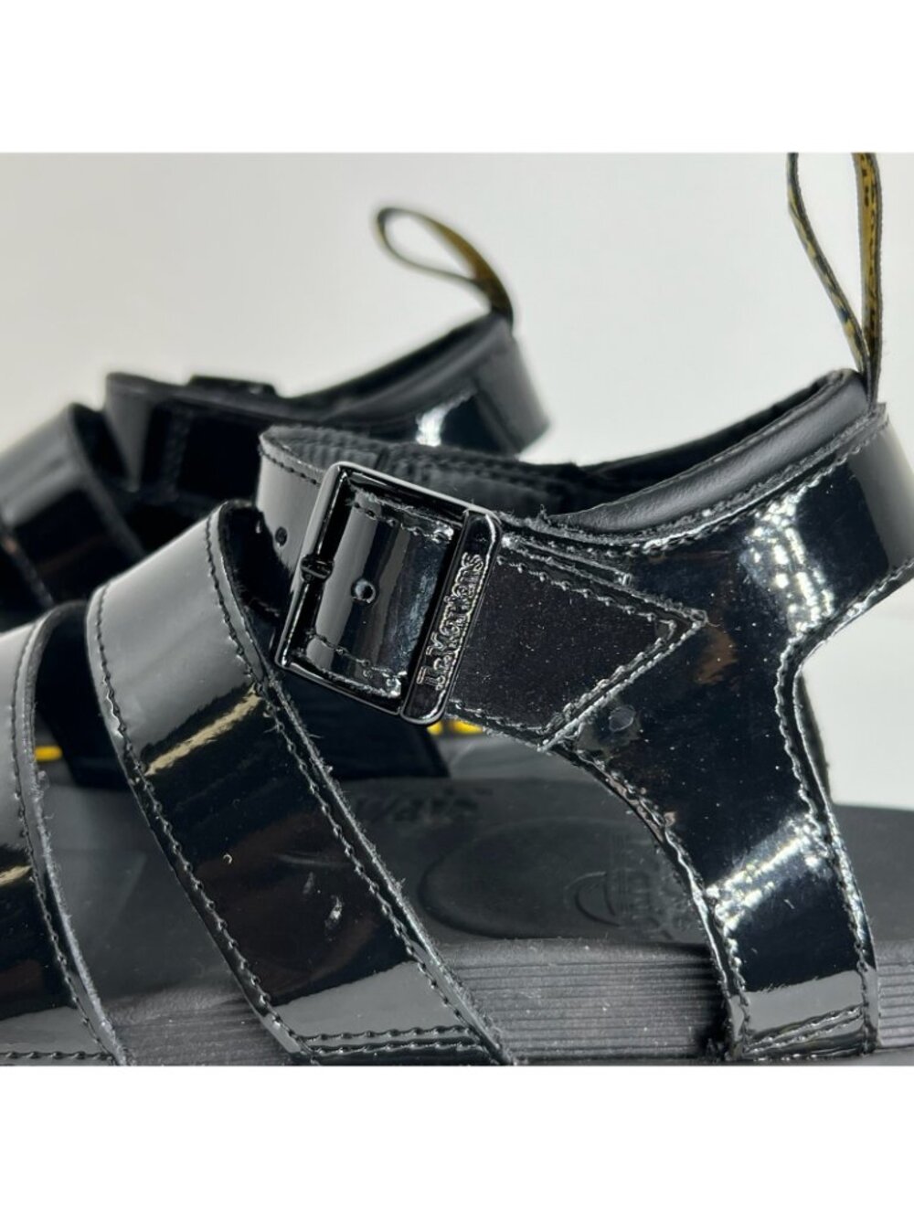 Dr. Martens Blaire Patent Leather Platform Sandals US 8 Adjustable Strappy Black - Picture 10 of 13